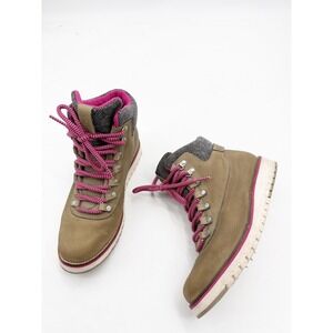 Cole Haan GrandExplore Waterproof Hiking Boots Tan Pink Leather W21644 Womens 9B
